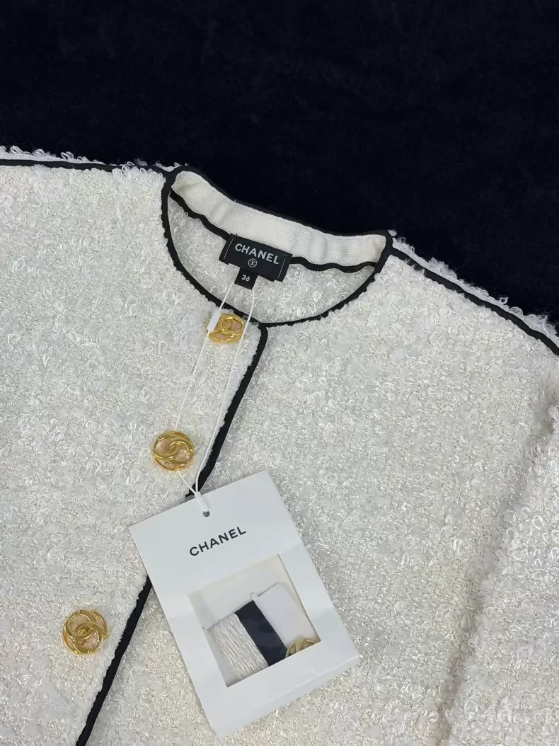 Chanel 26S White Tweed Jacket