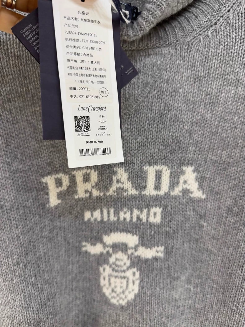 Prada classic grey turtleneck sweater