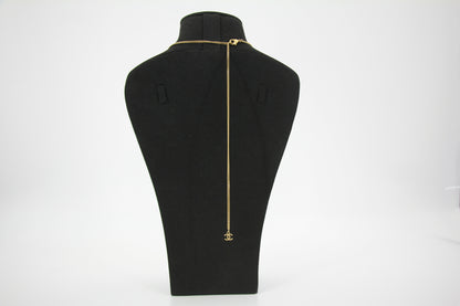 Chanel A20A Imitation Pearl Camellia Pendant Light Gold Necklace