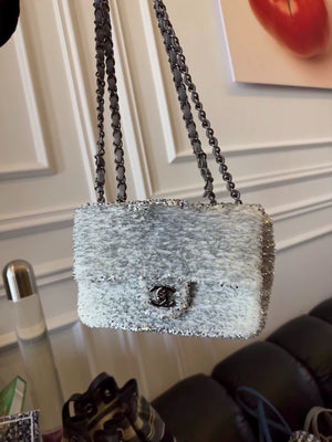 Chanel 2019 White Silver Sequins Mini