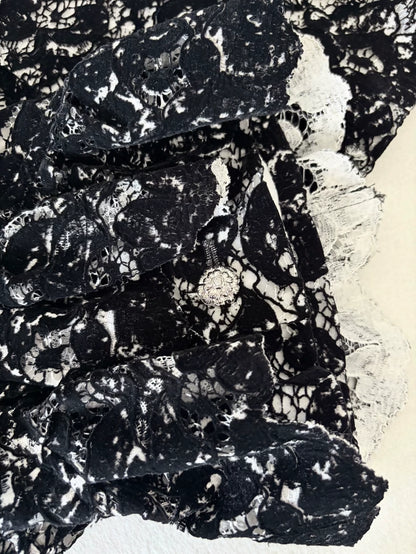 Chanel 25A Black Lace Jacket