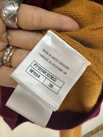 Chanel 21K orange cashmere cardigan
