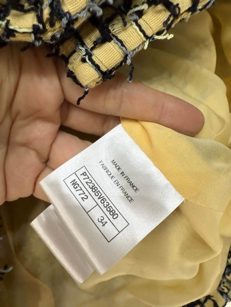 Chanel 22P Yellow and Black Tweed Jacket