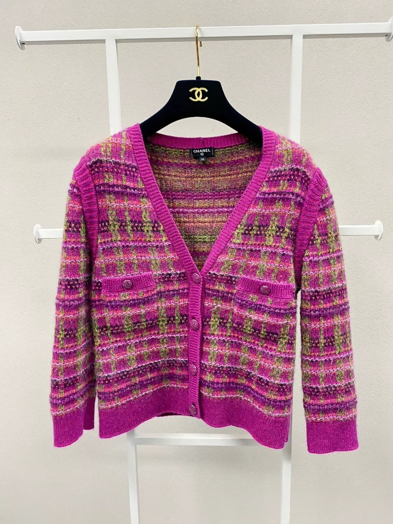 Chanel pink cashmere cardigan