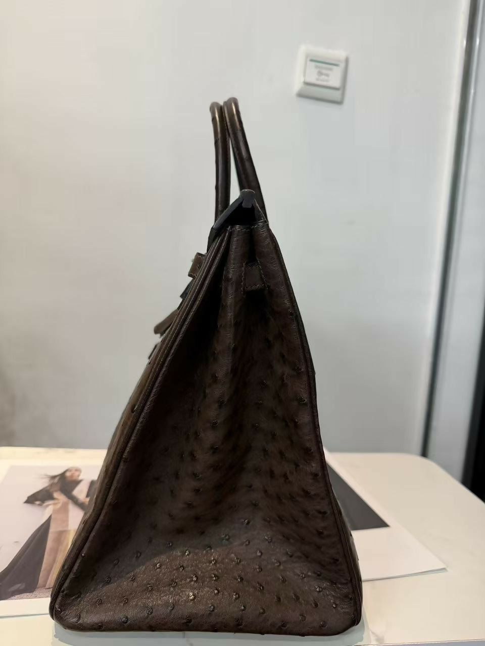 Hermes Birkin 40 ostrich in brown