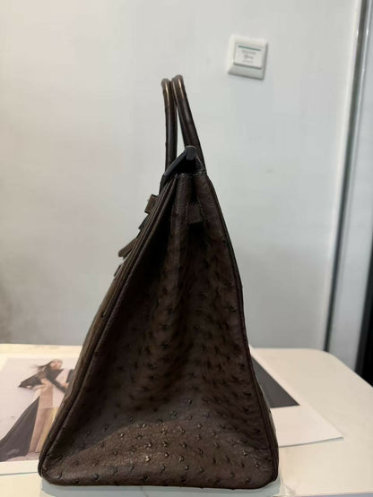 Hermes Birkin 40 ostrich in brown