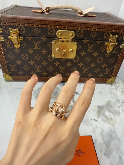 Hermes Kelly CDC three-in-one rose gold diamond ring