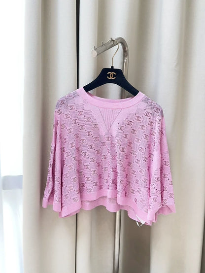Chanel 23P Pink Diamond Logo Double C Top