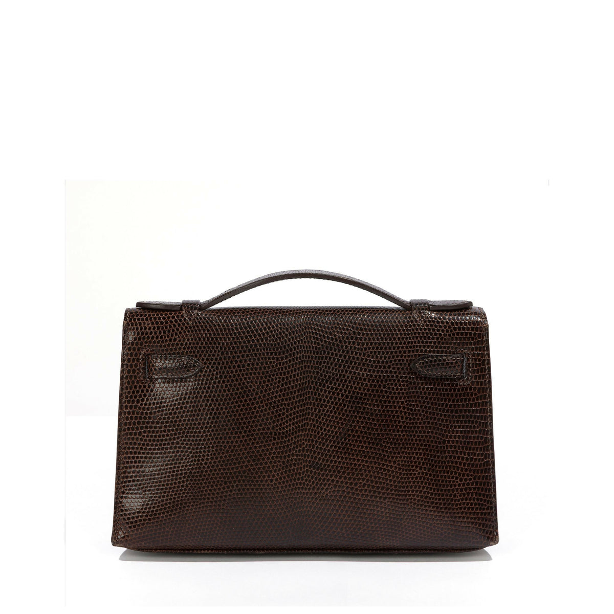 Hermès Chocolat Niloticus Lizard Kelly Pochette RHW