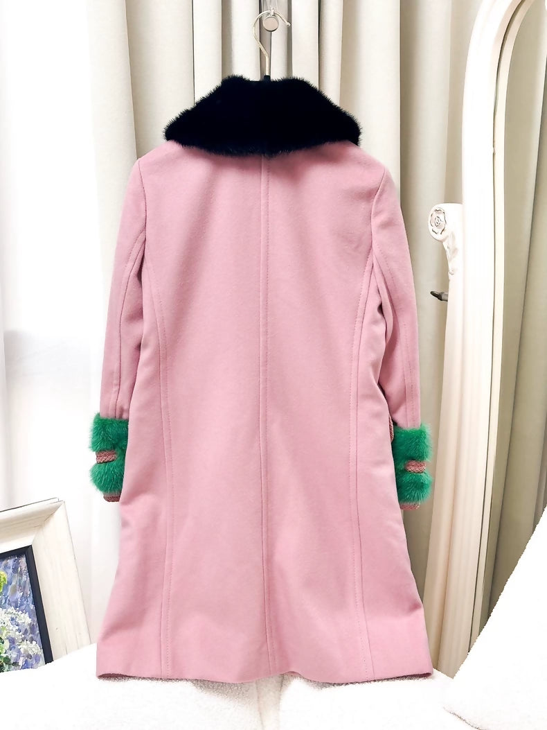 Gucci Pink wool coat with mink collar – Wararni.com