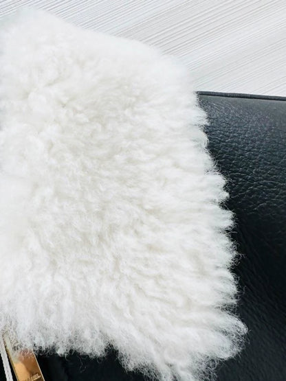 Chanel 26B black and white shearling coat