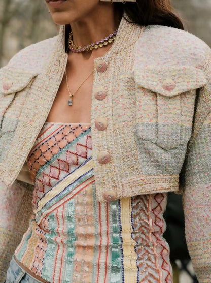 Chanel 24C gold multicolor Cropped jacket