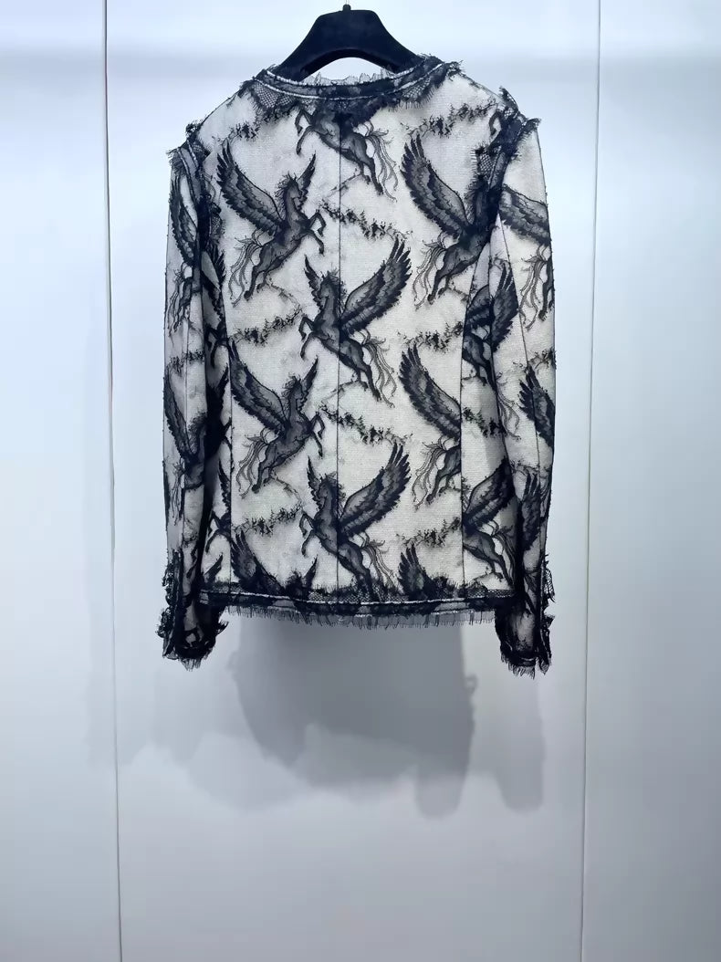 Chanel 20k black lace jacket