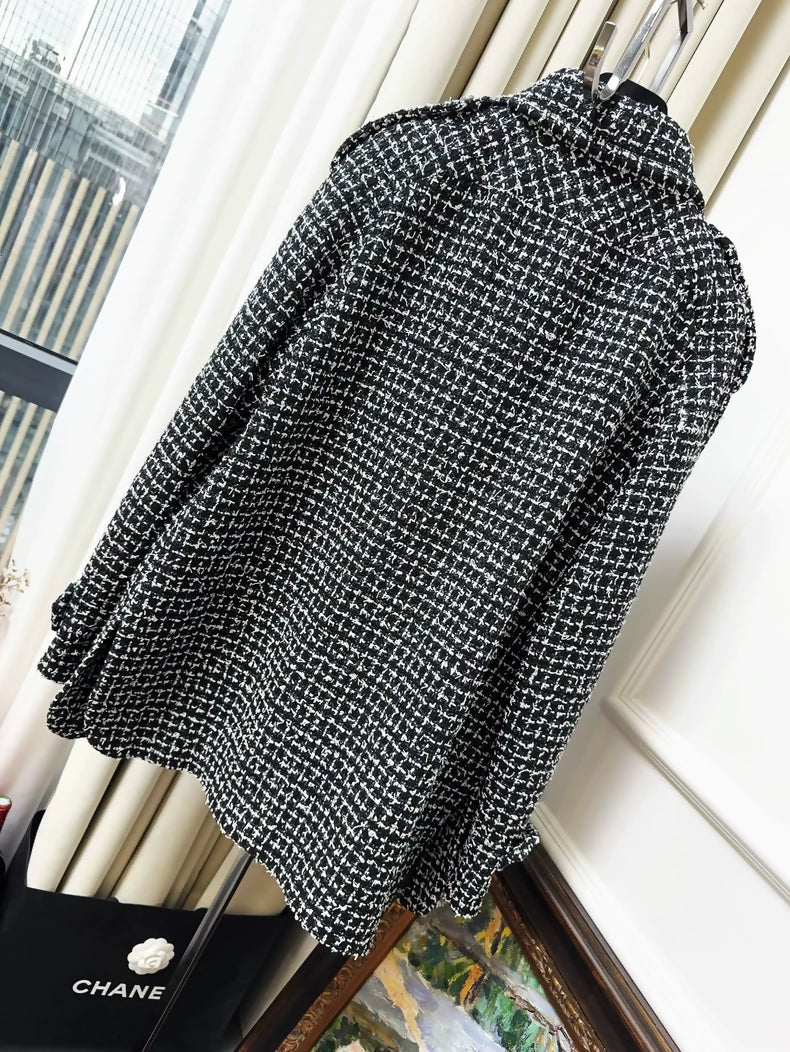 Chanel 20P black tweed coat