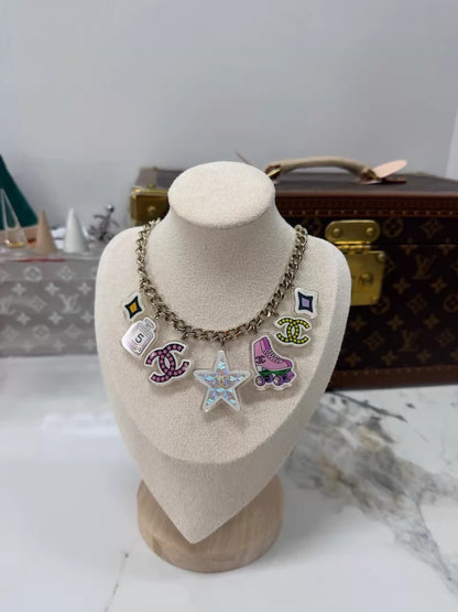 Chanel 24C Limited Edition charms Acrylic Colourful Choker Necklace