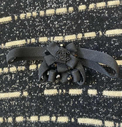 Chanel 10A Iceberg Collection Striped Metallic Long Cardigan FR 34