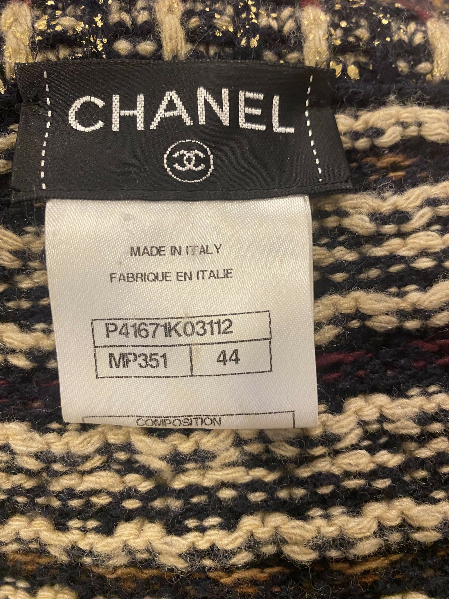 Chanel 11A Paris-Byzance Tweed Long Coat FR 44