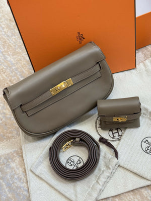 Hermès Kelly Moove Étoupe Swift Leather with Gold Hardware