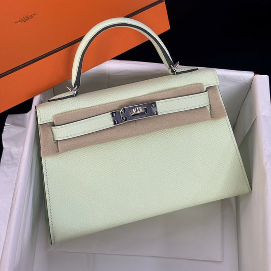Hermès Mini Kelly 20 Vert Fizz Epsom with Palladium Hardware