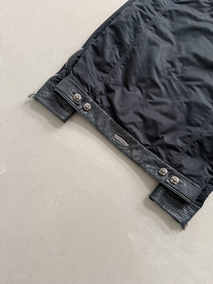 Chrome Hearts patchwork leather hooded multi-zip Jacket