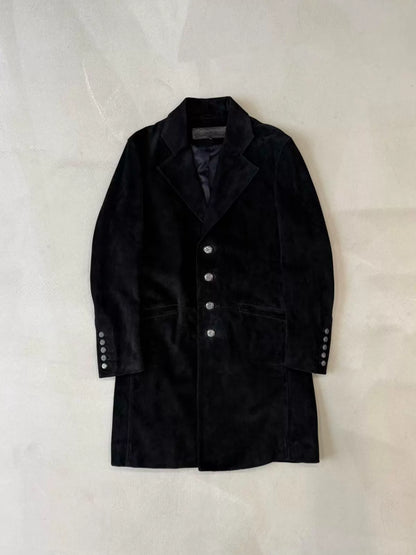 Chrome Hearts Celtic Silver Buckle Suede Coat