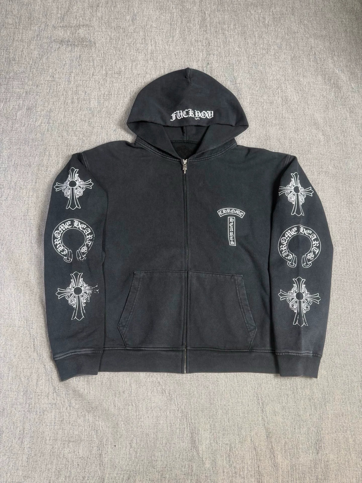 Chrome Hearts Limited Edition Friends & Family Washed Zip-Up Hoodie