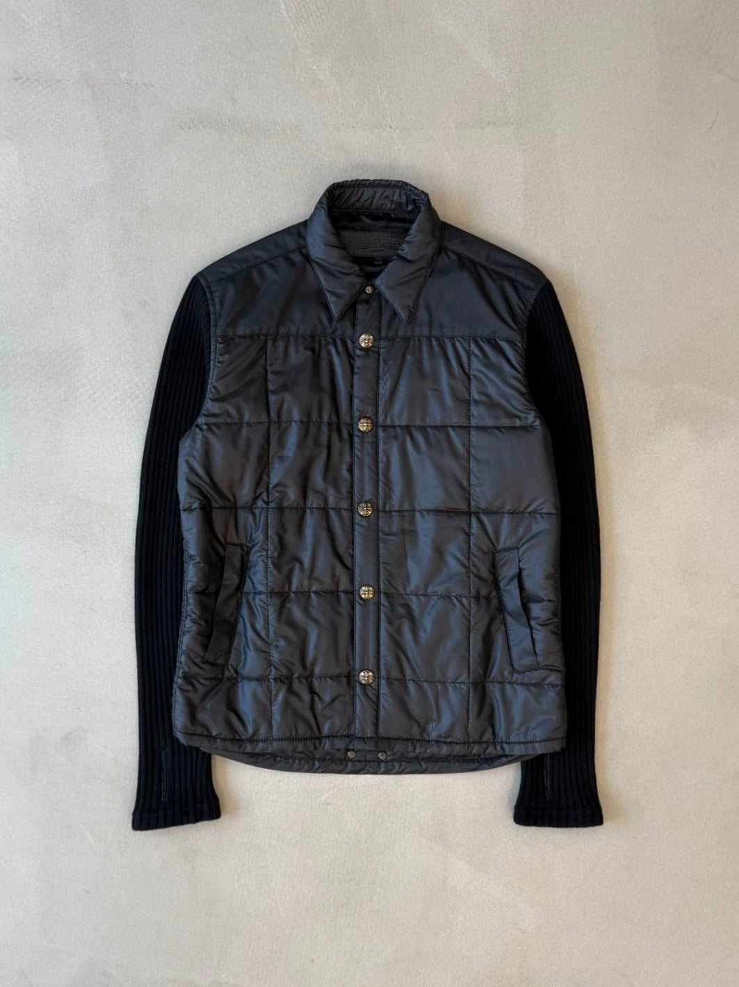 Chrome Hearts cashmere sleeve patchwork quilted Jacket