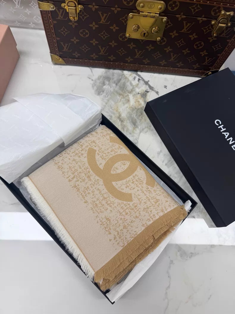 Chanel VIC Privilege beige-gold color Scarf