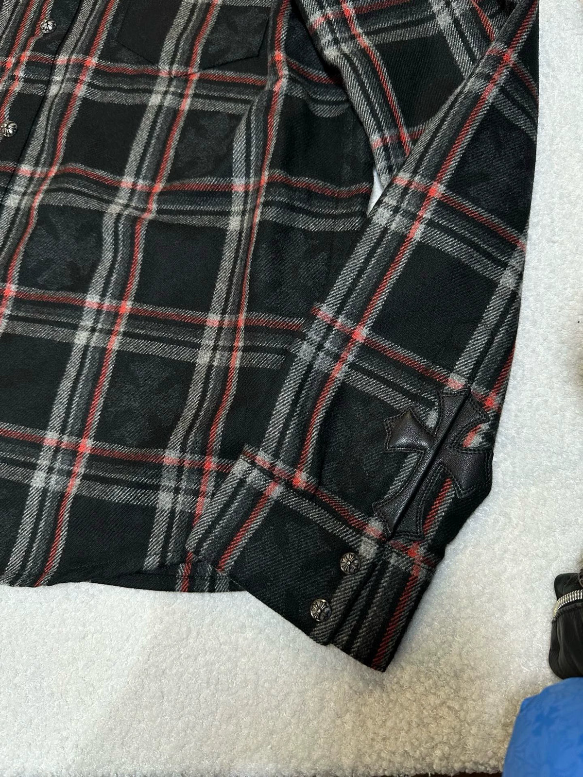 Chrome Hearts cross-patterned cashmere shirt