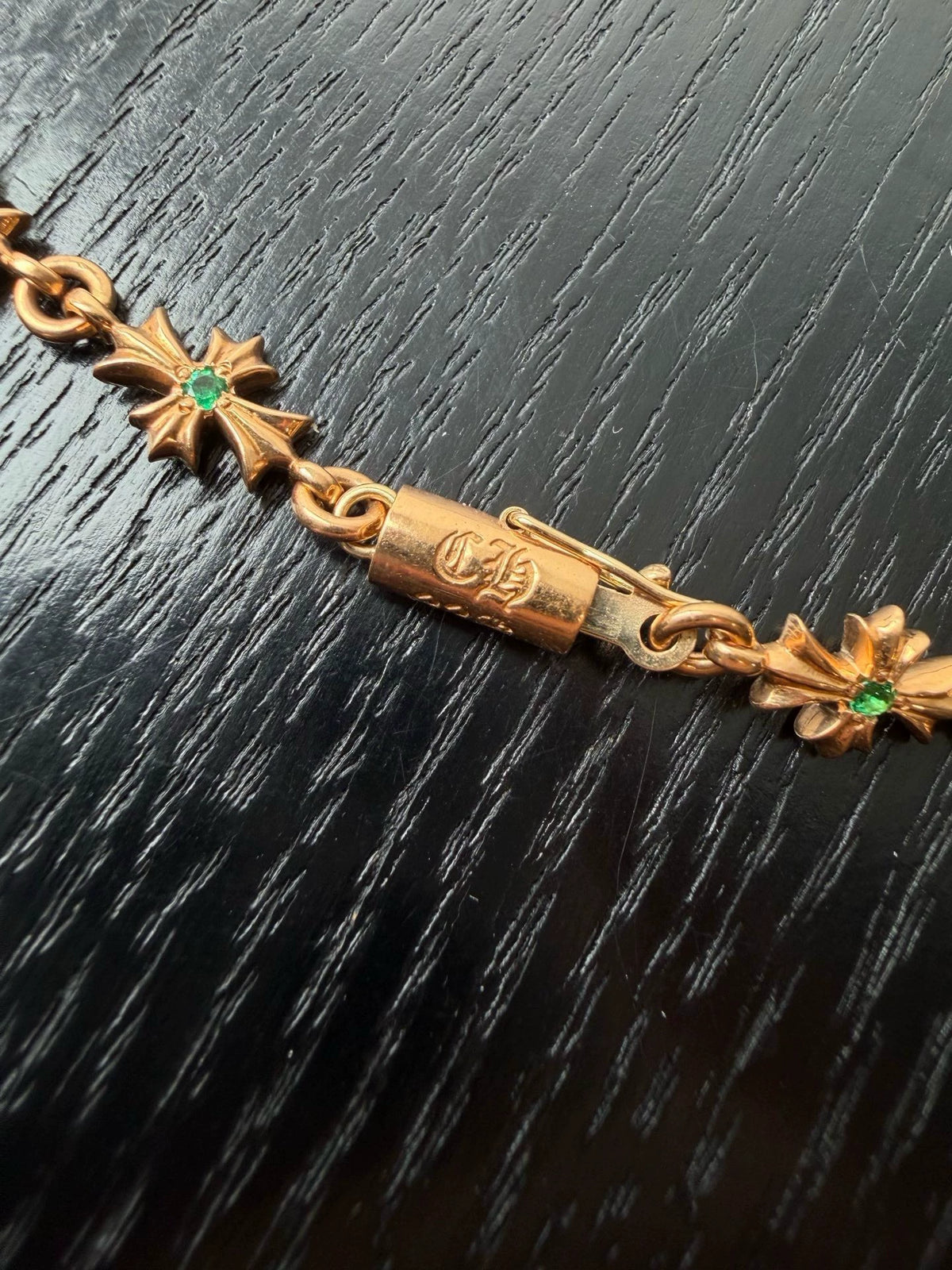 Chrome Hearts 22k gold emerald Necklace