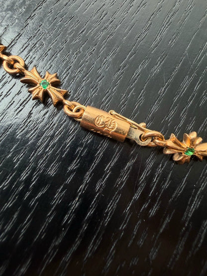 Chrome Hearts 22k gold emerald Necklace