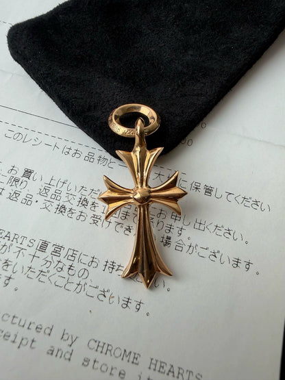 Chrome Hearts 22k gold Tiny Cross pendant