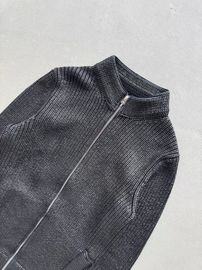 Chrome Hearts wool knit special coated scout patch leather Jacket