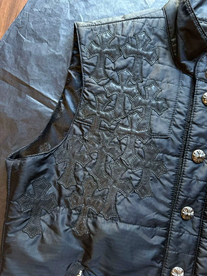 Chrome Hearts multi-cross patchwork leather vest