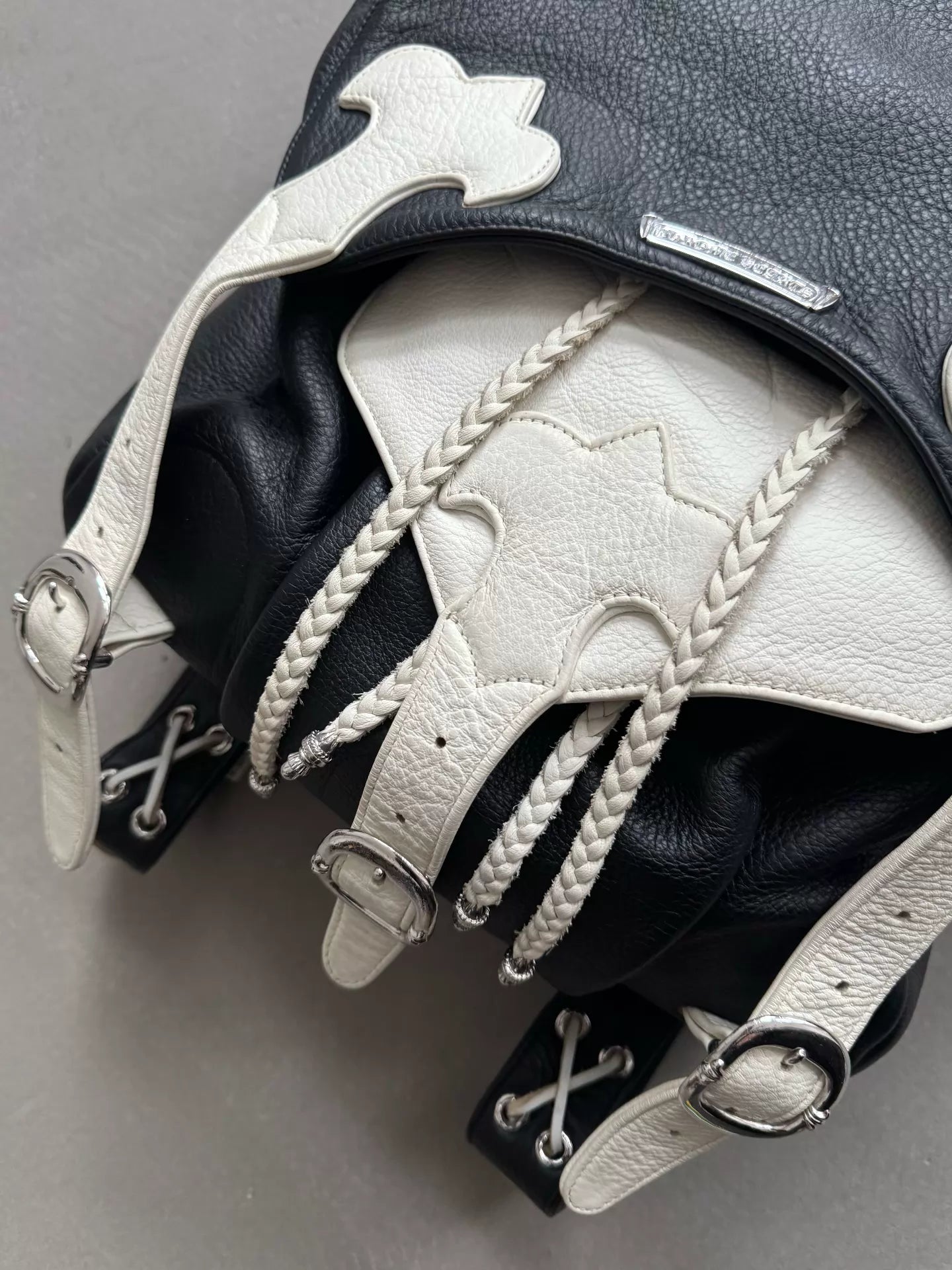 Chrome Hearts Black and White Color Block Backpack