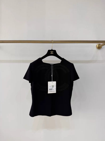 Chanel 24K black CC logo T-shirt
