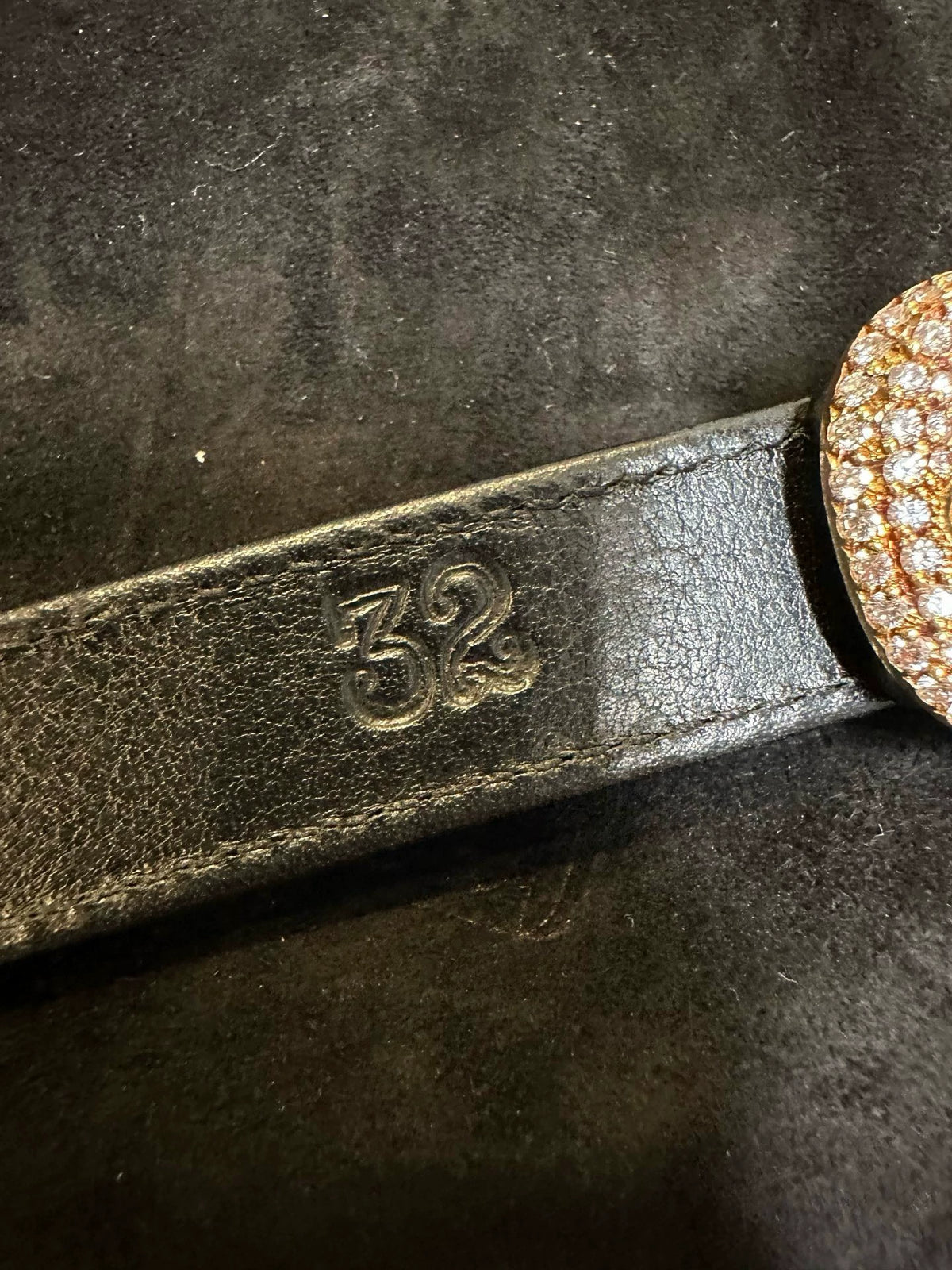 Chrome Hearts 22k gold belt with full diamond buckle