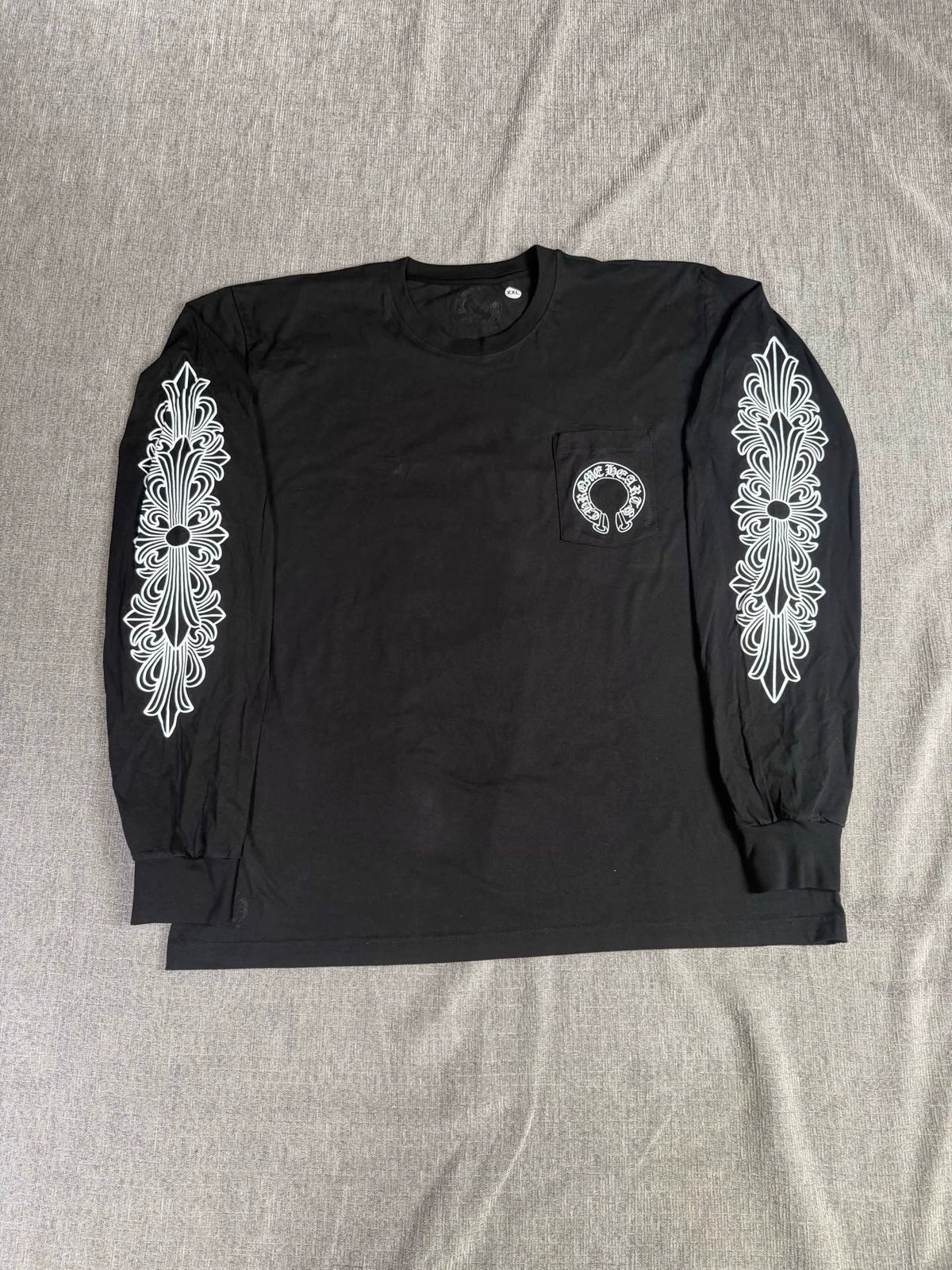 Chrome Hearts floral print horseshoe long-sleeved shirt