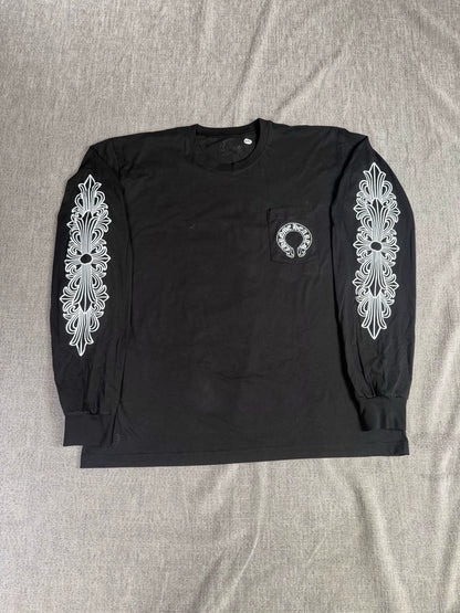 Chrome Hearts floral print horseshoe long-sleeved shirt