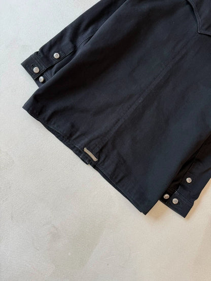 Chrome Hearts Mid-Length Denim Jacket/Coat with Silver Buttons
