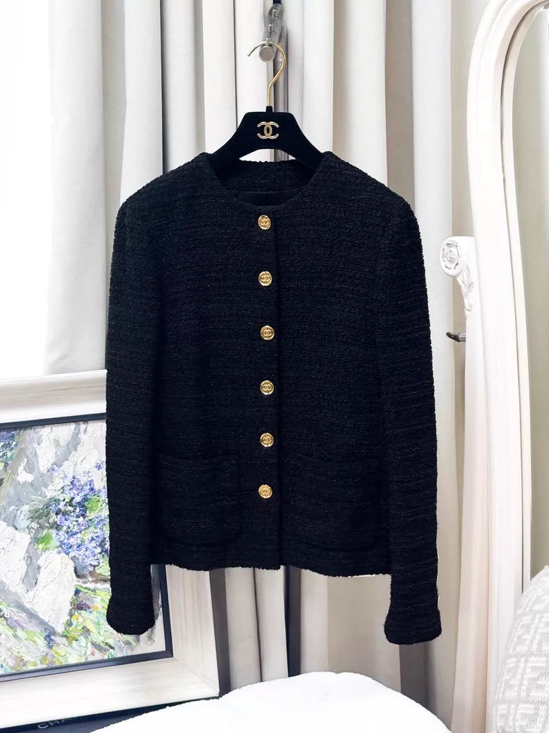 Chanel 23A black tweed jacket