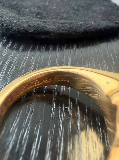 Chrome Hearts 22k gold full diamond CH PLUS Ring