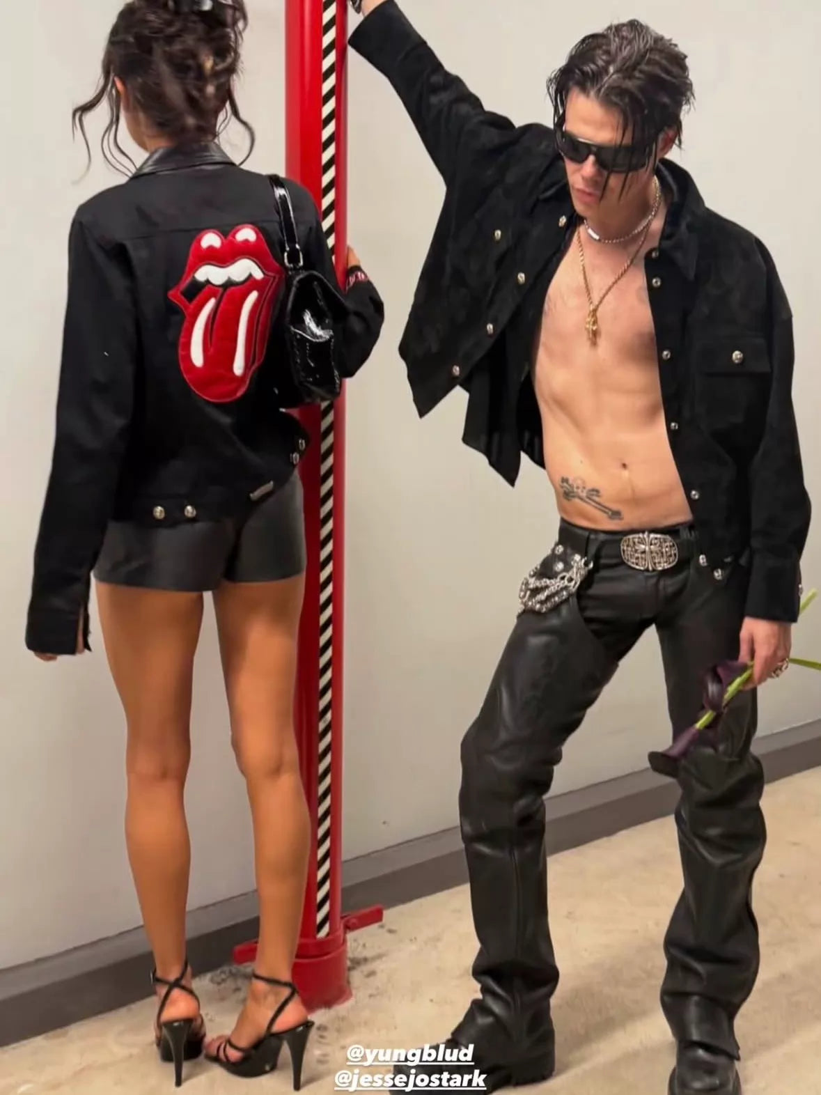 Chrome Hearts Rolling Stones tongue and "Bitch" patch Jacket