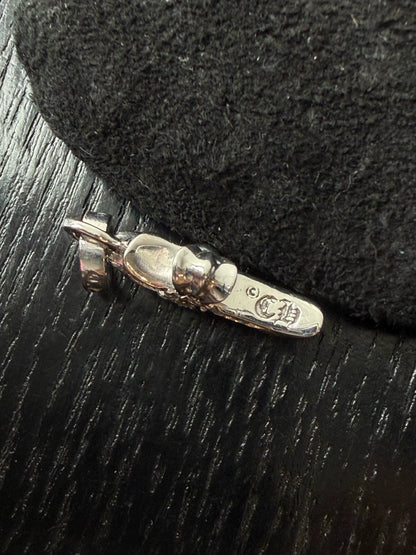 Chrome Hearts 18k white gold and diamond babyfat cross pendant