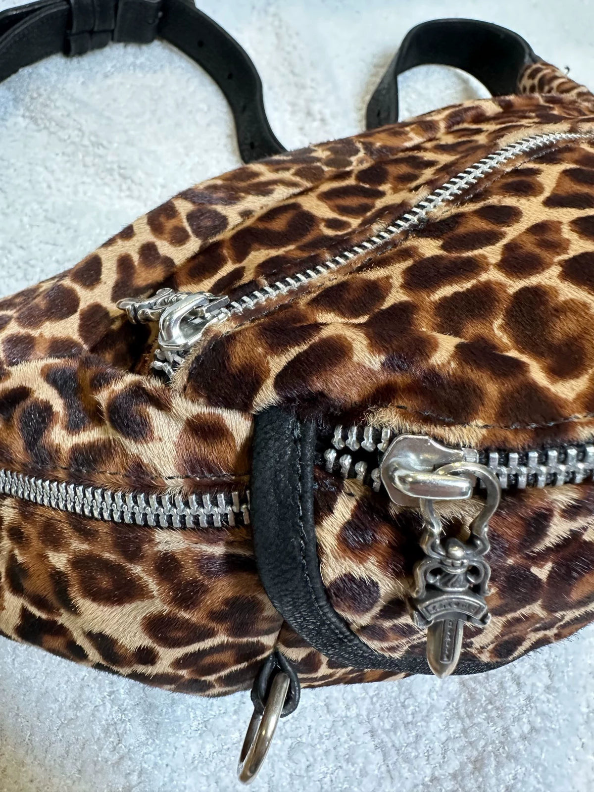 Chrome Hearts leopard print large fanny pack