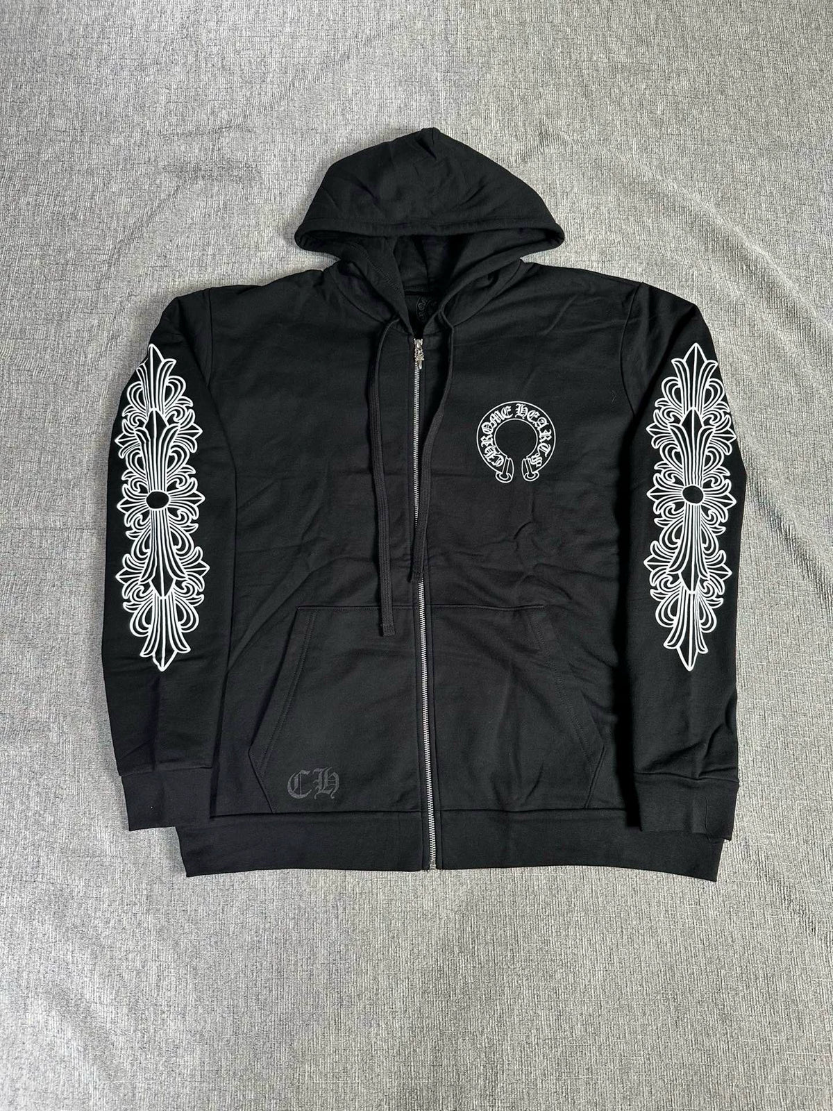 Chrome Hearts horseshoe print zip-up jacket