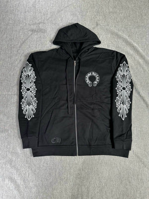 Chrome Hearts horseshoe print zip-up jacket