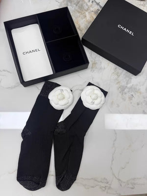 Chanel 25P Camellia Socks