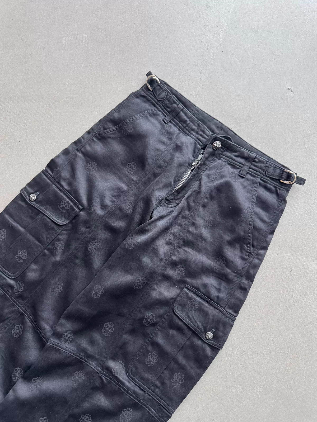 Chrome Hearts all-over print vine and sword patterned silk Cargo Pants