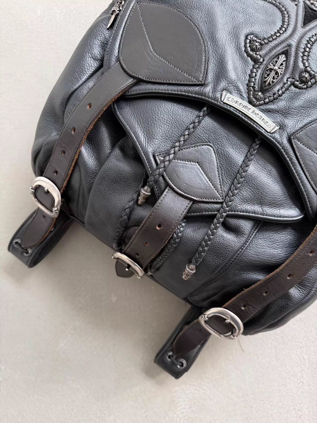 Chrome Hearts Iris Silver Embroidered Backpack